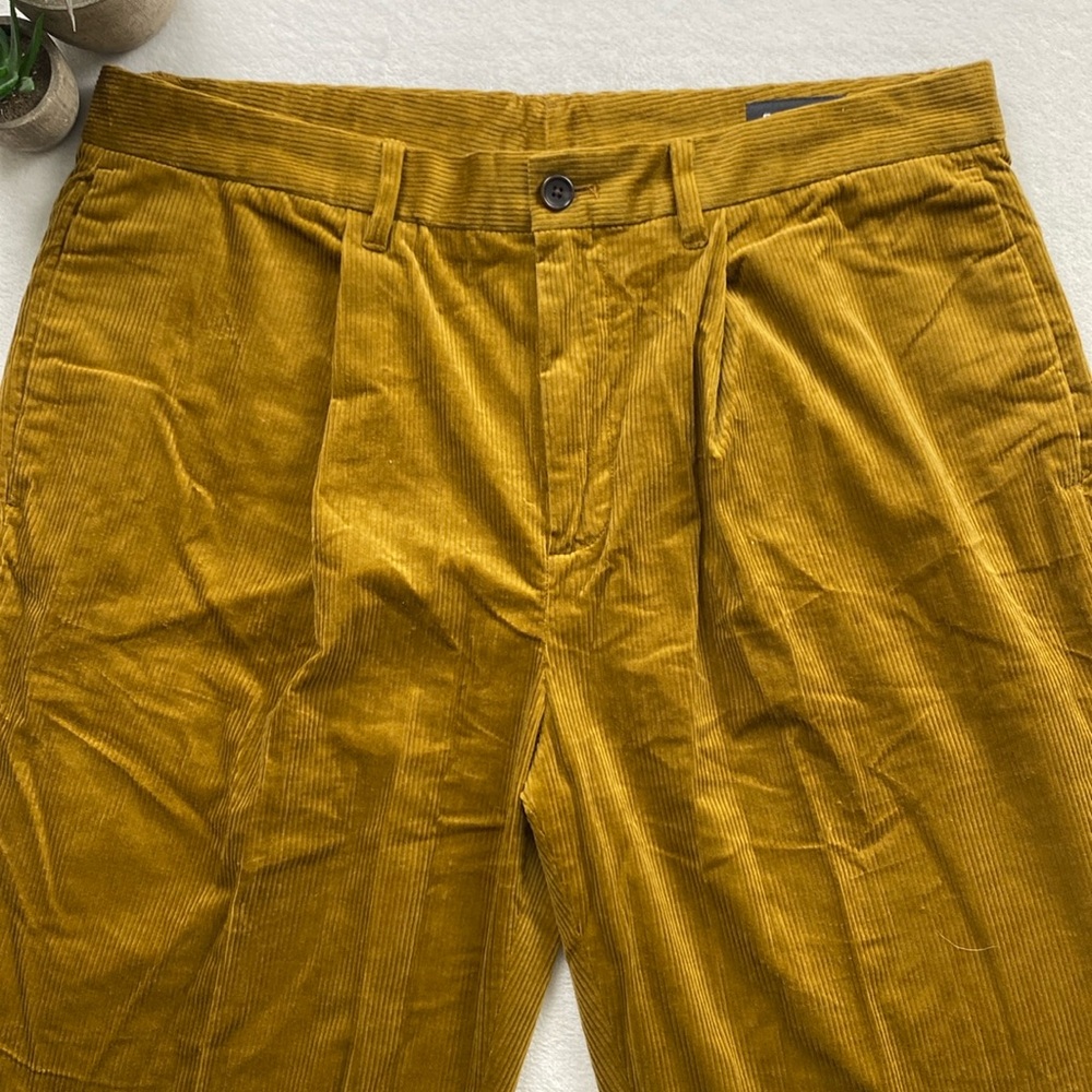 Bonobos Pleated Stretch Corduroy Trouser/Pant (Mustard) *NWOT* - Picture 5 of 16